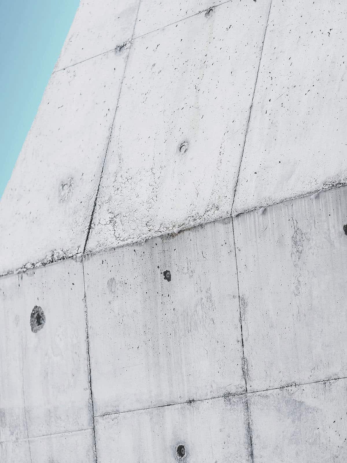 Concrete architecture detail against blue sky