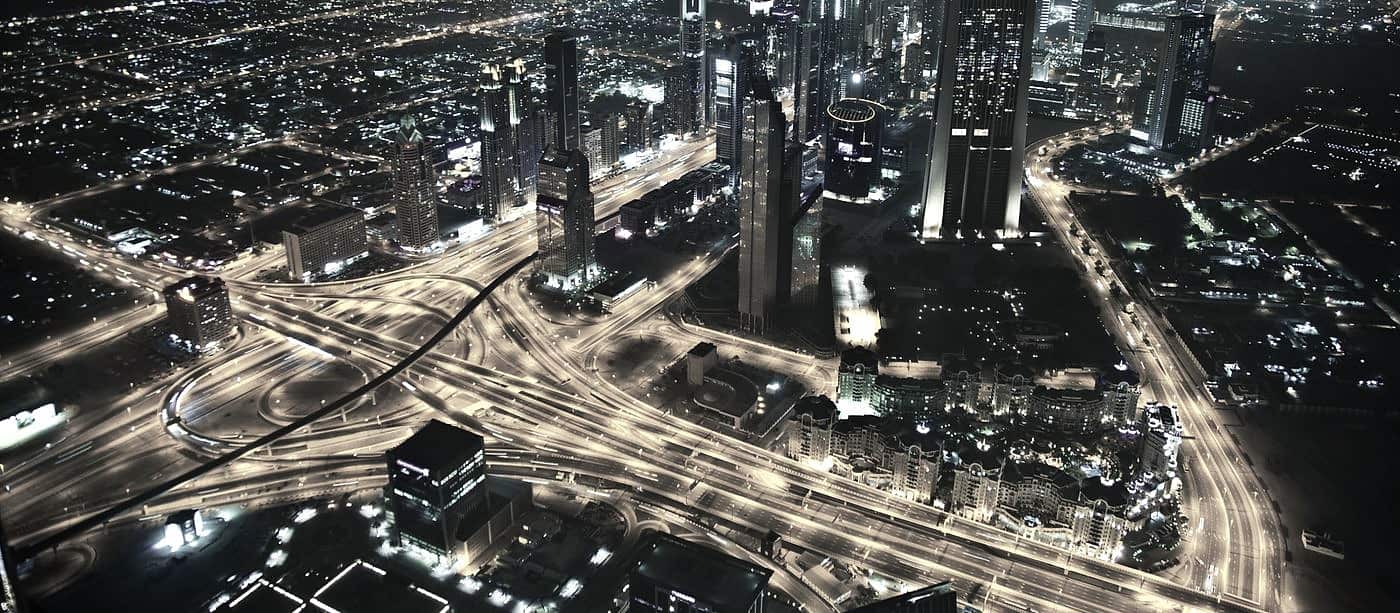 UAE skyline at night